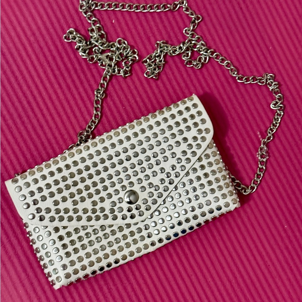 Studded Silver Chain Bag